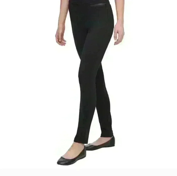 DKNY Jeans Black Knit Pull On Pants Size L #92 - Picture 6 of 6